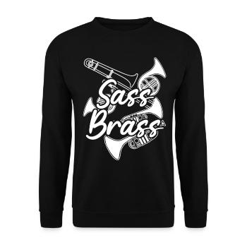 Brass Music French Horn Trumpet - Unisex Sweatshirt - black - Front - Alina (178cm) & Michal (187cm)