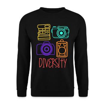 Photographer Photography Camera - Unisex Sweatshirt - black - Front - Alina (178cm) & Michal (187cm)