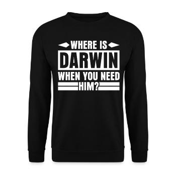 Misanthrope Darwin Darwinisme - Sweat-shirt Unisexe - noir - Devant - Alina (178cm) & Michal (187cm)