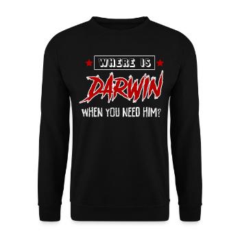 Darwin Darwinism Misanthrope - Unisex Pullover - Schwarz - Vorne - Alina (178cm) & Michal (187cm)