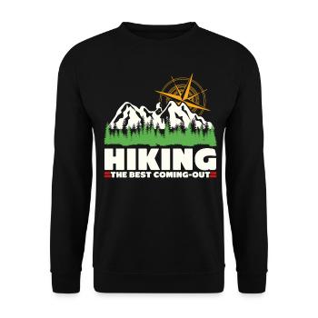 Hiking Outdoor Hiker Trekking - Unisex Sweatshirt - black - Front - Alina (178cm) & Michal (187cm)