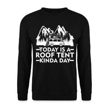 Camping Roof Tent Camper - Unisex Sweatshirt - black - Front - Alina (178cm) & Michal (187cm)