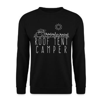 Roof Tent Camper Car Tent - Unisex Pullover - Schwarz - Vorne - Alina (178cm) & Michal (187cm)
