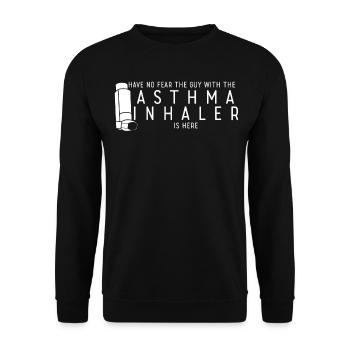 Asthme asthmatique Inhaler Respiration sifflante - Sweat-shirt Unisexe - noir - Devant - Alina (178cm) & Michal (187cm)