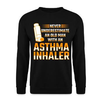 Inhalateur d’asthme Respiration sifflante asthmatique - Sweat-shirt Unisexe - noir - Devant - Alina (178cm) & Michal (187cm)