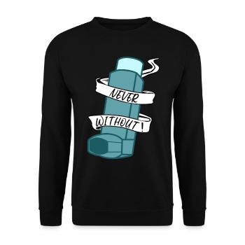 Asthme asthmatique Inhaler Respiration sifflante - Sweat-shirt Unisexe - noir - Devant - Alina (178cm) & Michal (187cm)