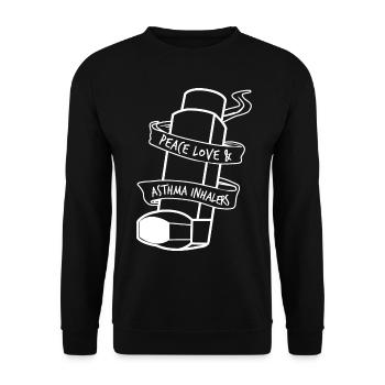 Inhalateur pour asthme asthmatique - Sweat-shirt Unisexe - noir - Devant - Alina (178cm) & Michal (187cm)