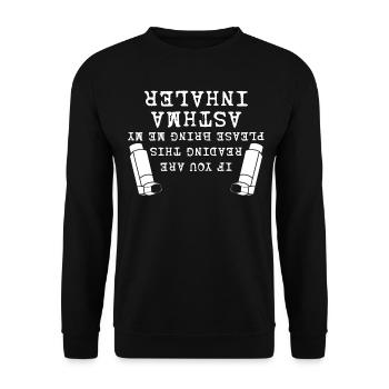 Inhalateur d’asthme Asthmatiques asthmatiques - Sweat-shirt Unisexe - noir - Devant - Alina (178cm) & Michal (187cm)