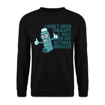 Inhalateur d’asthme Blague Asthmatiques Asthmatique - Sweat-shirt Unisexe - noir - Devant - Alina (178cm) & Michal (187cm)