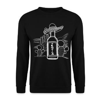 Bouteille de Tequila Tequilas Mexique - Sweat-shirt Unisexe - noir - Devant - Alina (178cm) & Michal (187cm)