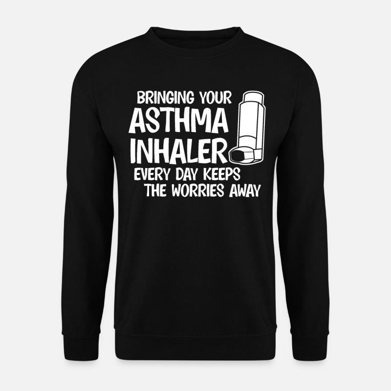 Asthma Inhaler Joke Asthmatic - Unisex Sweatshirt - black