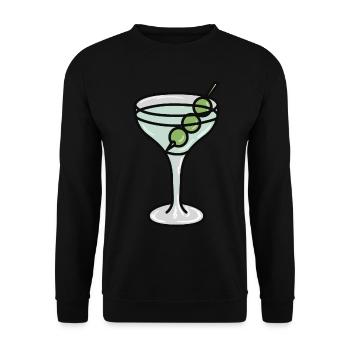 Martini Glas with Olives - Unisex Pullover - Schwarz - Vorne - Alina (178cm) & Michal (187cm)