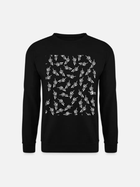 Middle Finger Skeleton Misanthrope - Unisex Pullover - Schwarz