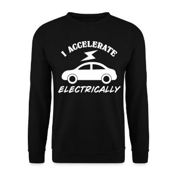 Electric Car Battery E-Car - Unisex Sweatshirt - black - Front - Alina (178cm) & Michal (187cm)
