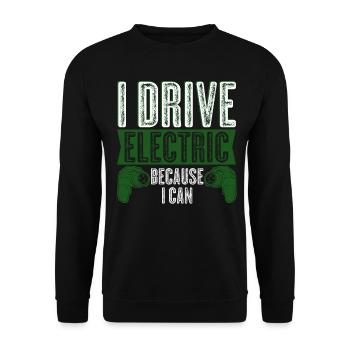 E-Car Electric Vehicle Electric Car - Unisex Pullover - Schwarz - Vorne - Alina (178cm) & Michal (187cm)