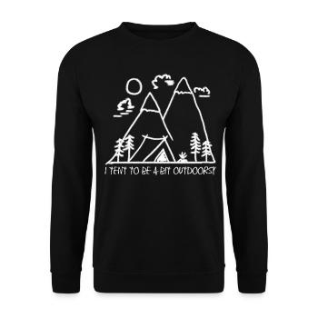Hiking Outdoor Tent Camping Hike - Unisex Sweatshirt - black - Front - Alina (178cm) & Michal (187cm)