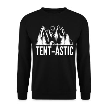Outdoor Tent Camping Hike Hiking - Unisex Sweatshirt - black - Front - Alina (178cm) & Michal (187cm)