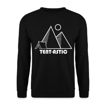 Tent Camping Hike Hiking Outdoor - Unisex Sweatshirt - black - Front - Alina (178cm) & Michal (187cm)