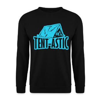 Camping Hiking Outdoor Tent - Unisex Sweatshirt - black - Front - Alina (178cm) & Michal (187cm)