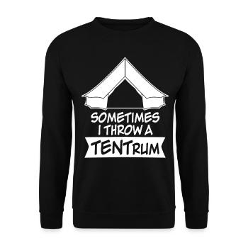 Tent Camping Hiking Outdoor - Unisex Sweatshirt - black - Front - Alina (178cm) & Michal (187cm)