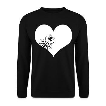 Ladybug Heart Ladybugs - Unisex Sweatshirt - black - Front - Alina (178cm) & Michal (187cm)