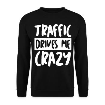 Cars Traffic Rush Hour Commuting Driver - Unisex Pullover - Schwarz - Vorne - Alina (178cm) & Michal (187cm)