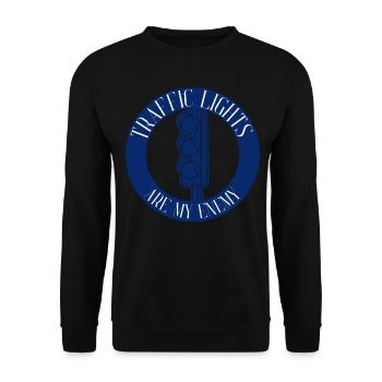 Traffic Lights Cars Commuting Rush Hour - Unisex Pullover - Schwarz - Vorne - Alina (178cm) & Michal (187cm)