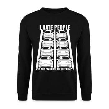 Cars Traffic Driver Rush Hour Commuting - Unisex Pullover - Schwarz - Vorne - Alina (178cm) & Michal (187cm)