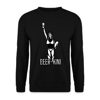 Statue of Liberty with Beer - Unisex Pullover - Schwarz - Vorne - Alina (178cm) & Michal (187cm)