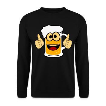 Beer Happy Brewing Craft Beer Malt - Unisex Sweatshirt - black - Front - Alina (178cm) & Michal (187cm)