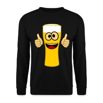 Happy Beer - Unisex Sweatshirt - black - Front - Alina (178cm) & Michal (187cm)