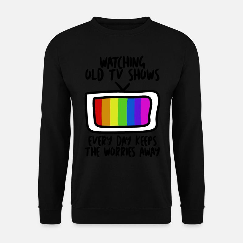 90s 80s Retro TV Television - Unisex Sweatshirt - black
