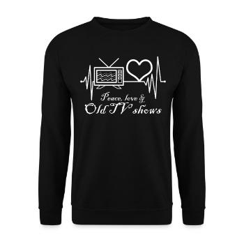 80s Retro TV Television 90s - Unisex Sweatshirt - black - Front - Alina (178cm) & Michal (187cm)