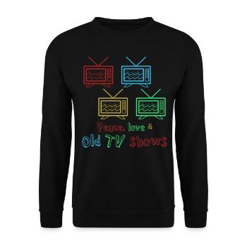Retro TV Television 90s 80s - Unisex Sweatshirt - black - Front - Alina (178cm) & Michal (187cm)