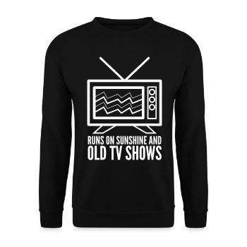 Retro TV Television 90s 80s Old TV Show - Unisex Sweatshirt - black - Front - Alina (178cm) & Michal (187cm)