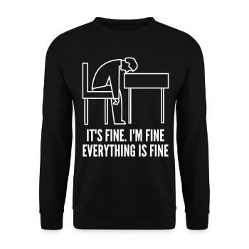 I'm fine. - Unisex Pullover - Schwarz - Vorne - Alina (178cm) & Michal (187cm)