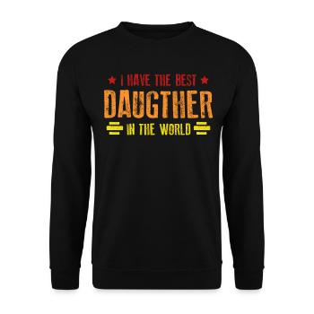 Dad Daughter Daughters Father - Unisex Sweatshirt - black - Front - Alina (178cm) & Michal (187cm)