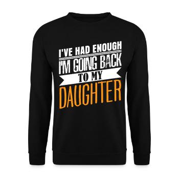 Daughter Daughters Father Dad - Unisex Sweatshirt - black - Front - Alina (178cm) & Michal (187cm)