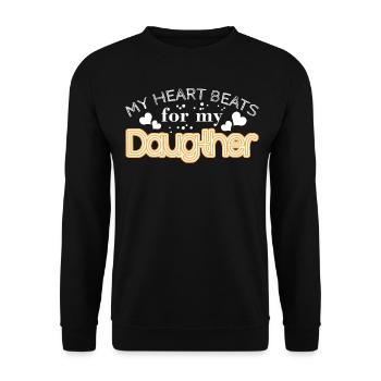 Père Papa Fille Filles - Sweat-shirt Unisexe - noir - Devant - Alina (178cm) & Michal (187cm)