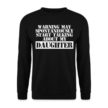 Fille Papa Filles Père Famille - Sweat-shirt Unisexe - noir - Devant - Alina (178cm) & Michal (187cm)