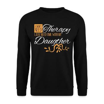 Papa Filles Père Famille Fille - Sweat-shirt Unisexe - noir - Devant - Alina (178cm) & Michal (187cm)