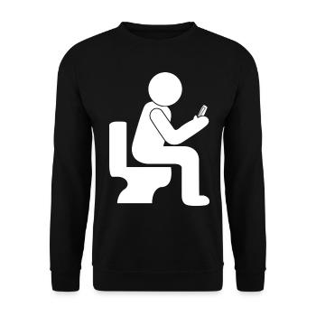 Téléphone portable Toilette Smartphone Téléphone portable - Sweat-shirt Unisexe - noir - Devant - Alina (178cm) & Michal (187cm)