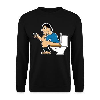 Téléphone portable Toilette Smartphone Téléphone portable - Sweat-shirt Unisexe - noir - Devant - Alina (178cm) & Michal (187cm)