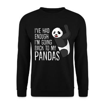 Giant Panda Panda Bear Pandas - Unisex Pullover - Schwarz - Vorne - Alina (178cm) & Michal (187cm)