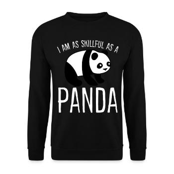 Skillful Panda Bear Pandas Giant Panda - Unisex Pullover - Schwarz - Vorne - Alina (178cm) & Michal (187cm)