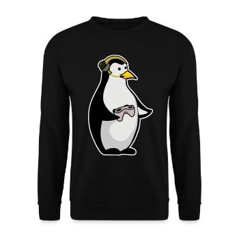 Gaming Penguin Gamer Penguins - Unisex Sweatshirt - black - Front - Alina (178cm) & Michal (187cm)