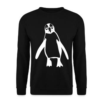 Grumpy Penguin Penguins - Unisex Sweatshirt - black - Front - Alina (178cm) & Michal (187cm)