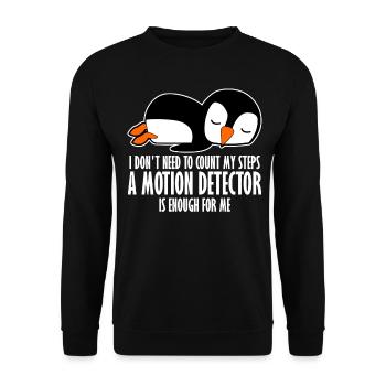 Sleeping Penguins Lazy Penguin - Unisex Sweatshirt - black - Front - Alina (178cm) & Michal (187cm)