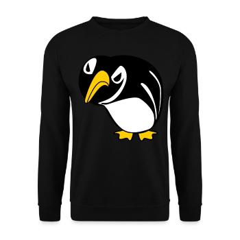 Grumpy Penguins Penguin - Unisex Sweatshirt - black - Front - Alina (178cm) & Michal (187cm)