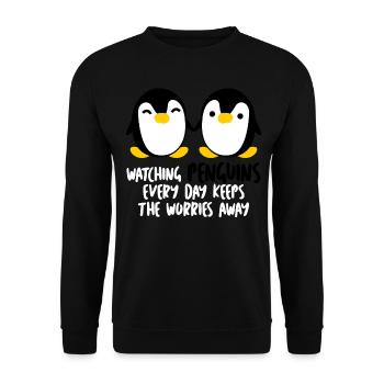 Penguins - Unisex Sweatshirt - black - Front - Alina (178cm) & Michal (187cm)